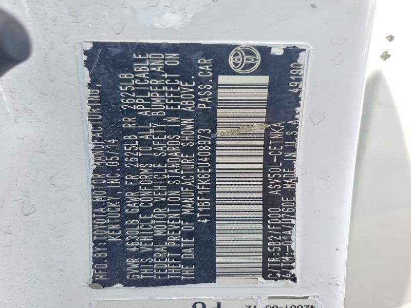 2014 Toyota Camry მანქანა იყიდება აუქციონზე, vin: 4T1BF1FK6EU408973, აუქციონის ნომერი: 54211506
