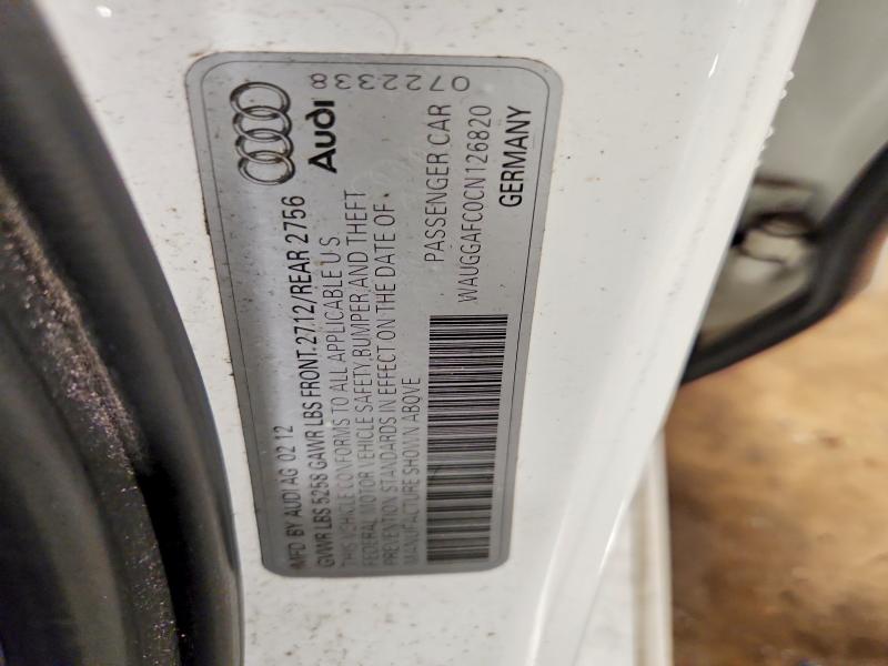 Продажа на аукционе авто 2012 Audi A6, vin: WAUGGAFC0CN126820, номер лота: 54994786