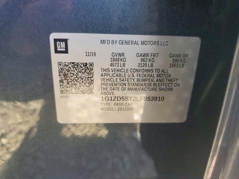 54101676 :رقم المزاد ، 1G1ZD5ST2LF053910 vin ، 2020 Chevrolet Malibu مزاد بيع