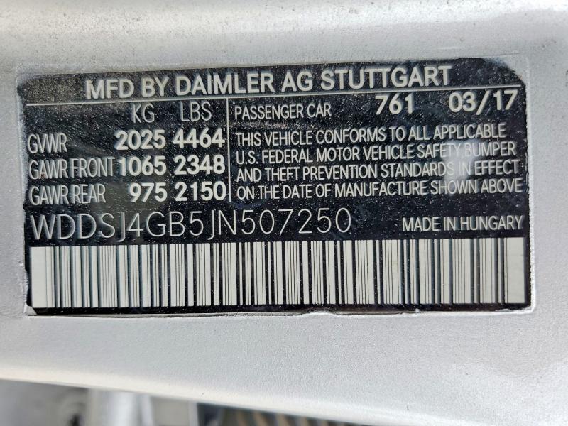Продажа на аукционе авто 2018 Mercedes-benz Cla, vin: WDDSJ4GB5JN507250, номер лота: 53392226