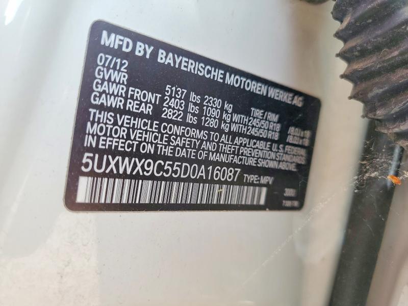 2013 Bmw X3 მანქანა იყიდება აუქციონზე, vin: 5UXWX9C55D0A16087, აუქციონის ნომერი: 52471856