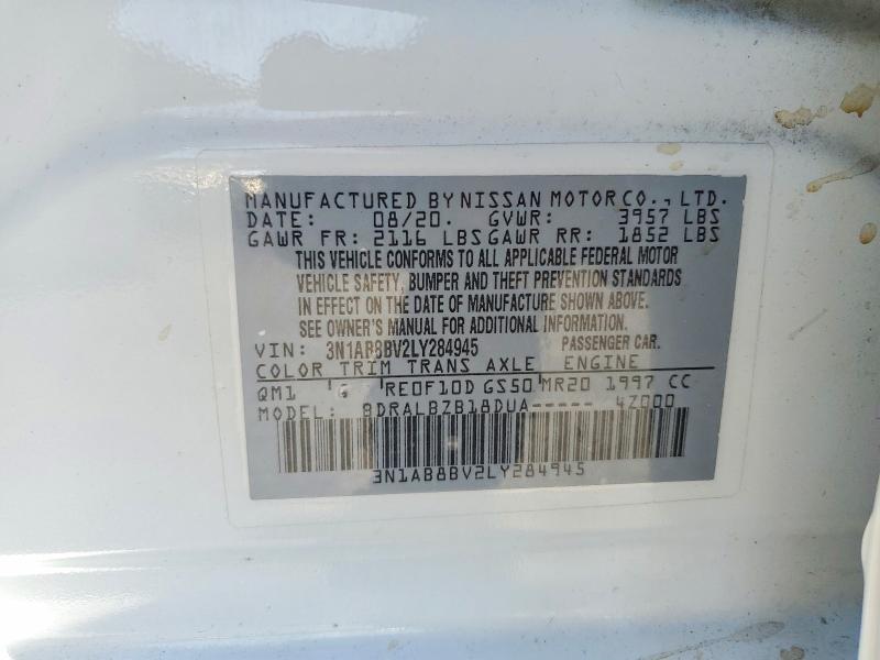 Продажа на аукционе авто 2020 Nissan Sentra, vin: 3N1AB8BV2LY284945, номер лота: 53121896