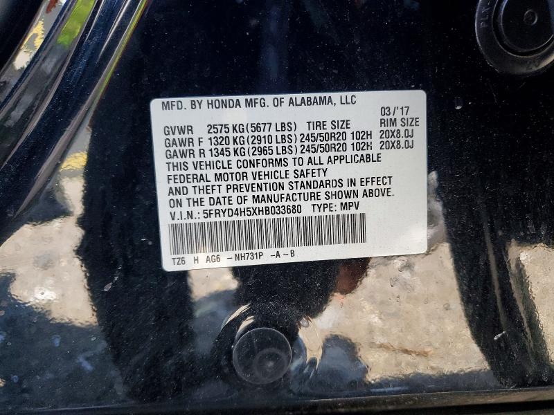 2017 Acura Mdx მანქანა იყიდება აუქციონზე, vin: 5FRYD4H5XHB033680, აუქციონის ნომერი: 51313086