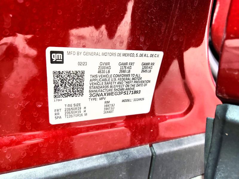 2023 Chevrolet Equinox მანქანა იყიდება აუქციონზე, vin: 3GNAXWEG3PS171893, აუქციონის ნომერი: 54618546