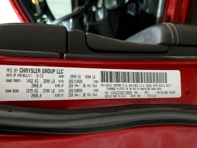2014 Jeep Grand Cherokee მანქანა იყიდება აუქციონზე, vin: 1C4RJECGXEC198859, აუქციონის ნომერი: 52155166