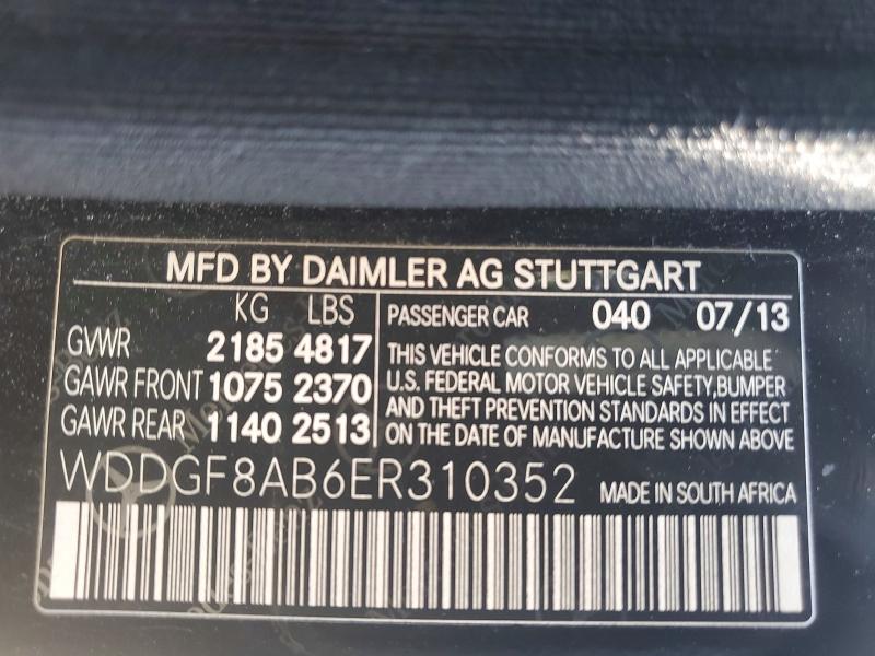 Aukcja sprzedaży 2014 Mercedes-benz C, vin: WDDGF8AB6ER310352, numer aukcji: 52417246