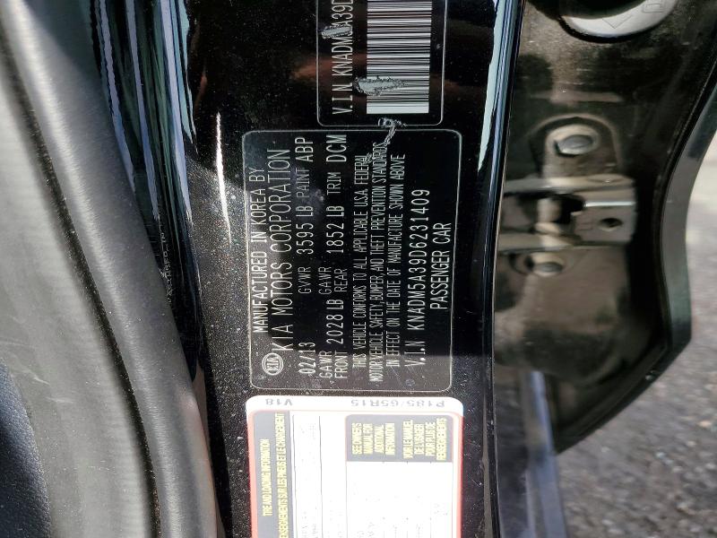 52776486 :رقم المزاد ، KNADM5A39D6231409 vin ، 2013 Kia Rio مزاد بيع