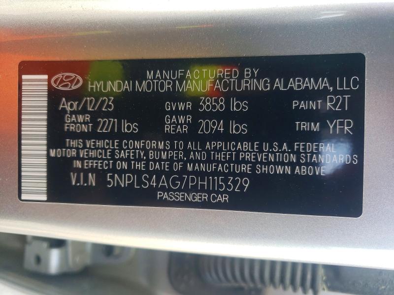 Продаж на аукціоні авто 2023 Hyundai Elantra, vin: 5NPLS4AG7PH115329, номер лоту: 52464806