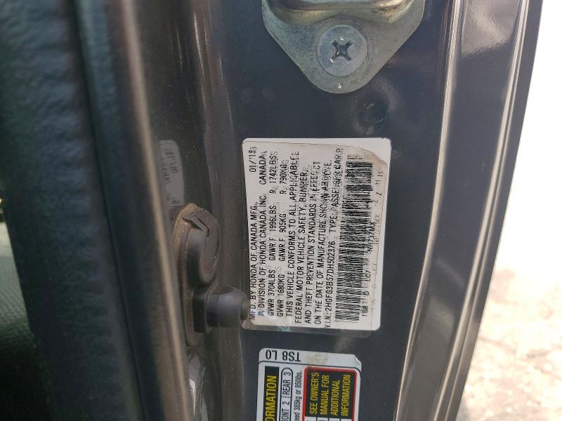 Продаж на аукціоні авто 2013 Honda Civic, vin: 2HGFG3B57DH502376, номер лоту: 53218836