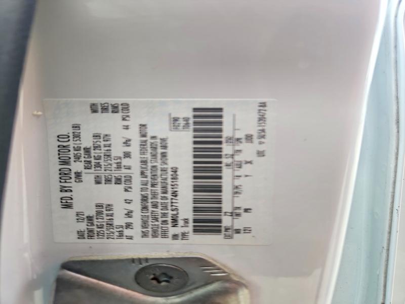 Aukcja sprzedaży 2022 Ford Transit Connect, vin: NM0LS7T74N1518040, numer aukcji: 60052046
