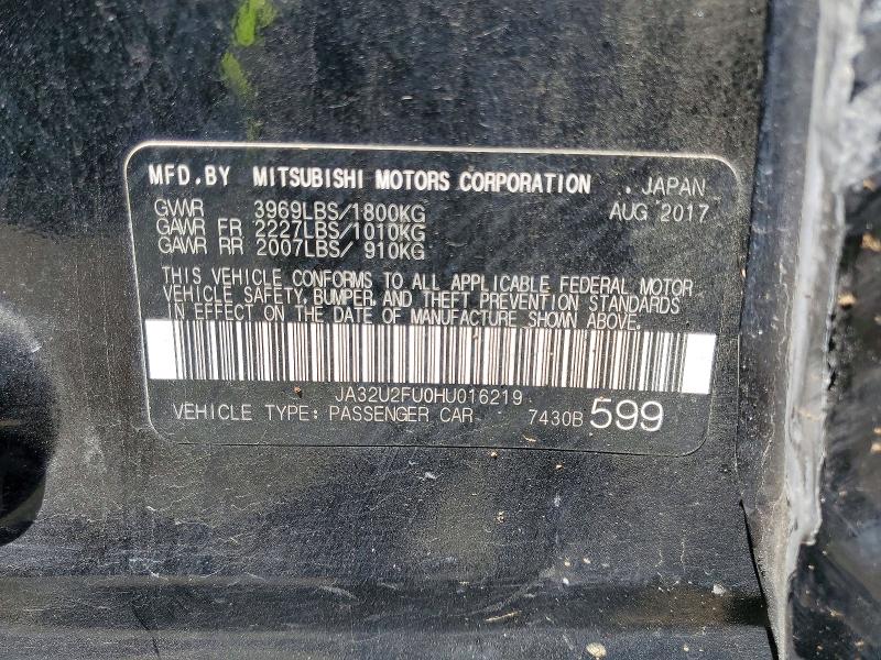 Продажа на аукционе авто 2017 Mitsubishi Lancer, vin: JA32U2FU0HU016219, номер лота: 52680536