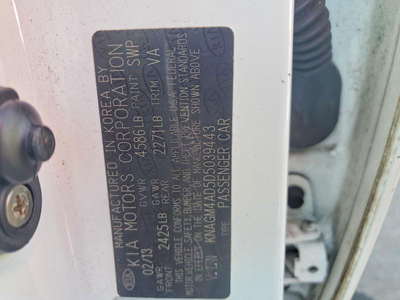 52960886 :رقم المزاد ، KNAGM4AD5D5039443 vin ، 2013 Kia Optima مزاد بيع