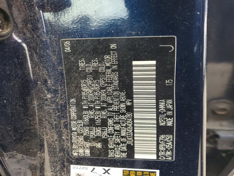 Aukcja sprzedaży 2006 Toyota Scion, vin: JTLKT334064084780, numer aukcji: 55101786