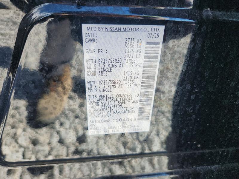 54270106 :رقم المزاد ، 5N1DL0MN8LC504048 vin ، 2020 Infiniti Qx60 مزاد بيع
