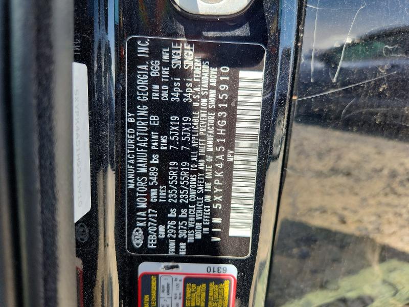 Aukcja sprzedaży 2017 Kia Sorento, vin: 5XYPK4A51HG315910, numer aukcji: 53533996