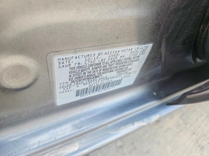 55073656 :رقم المزاد ، 3N1CN7AP3GL836677 vin ، 2016 Nissan Versa مزاد بيع