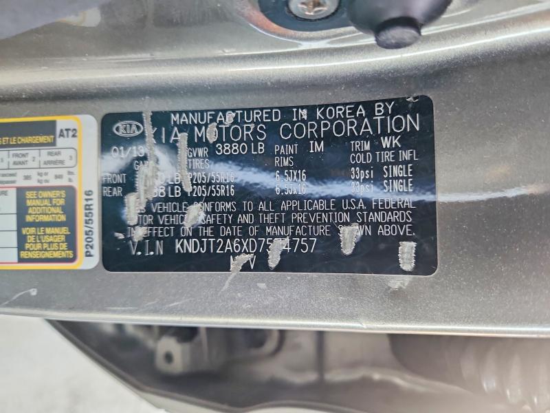Aukcja sprzedaży 2013 Kia Soul, vin: KNDJT2A6XD7574757, numer aukcji: 53004436