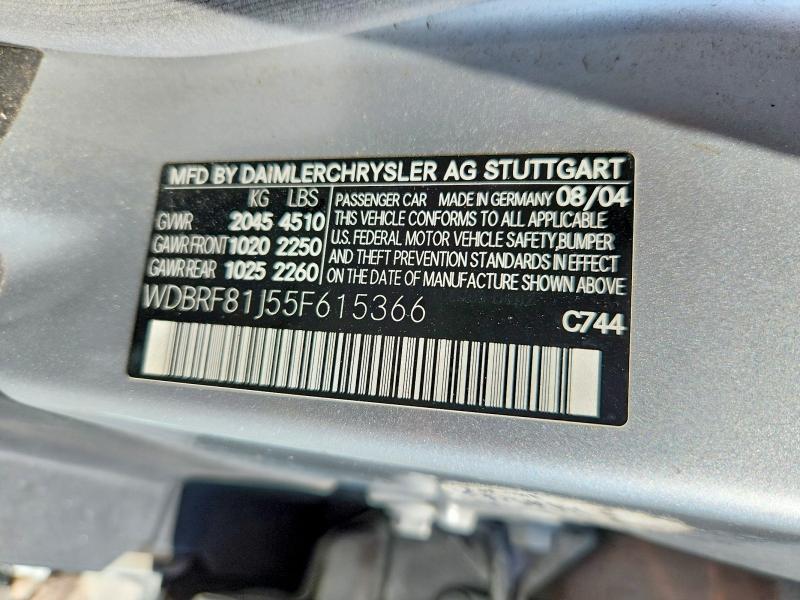 Продаж на аукціоні авто 2005 Mercedes-benz C, vin: WDBRF81J55F615366, номер лоту: 54658526