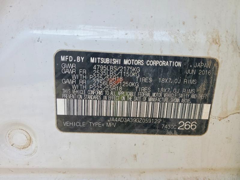 Aukcja sprzedaży 2016 Mitsubishi Outlander, vin: JA4AD3A39GZ059129, numer aukcji: 51147276