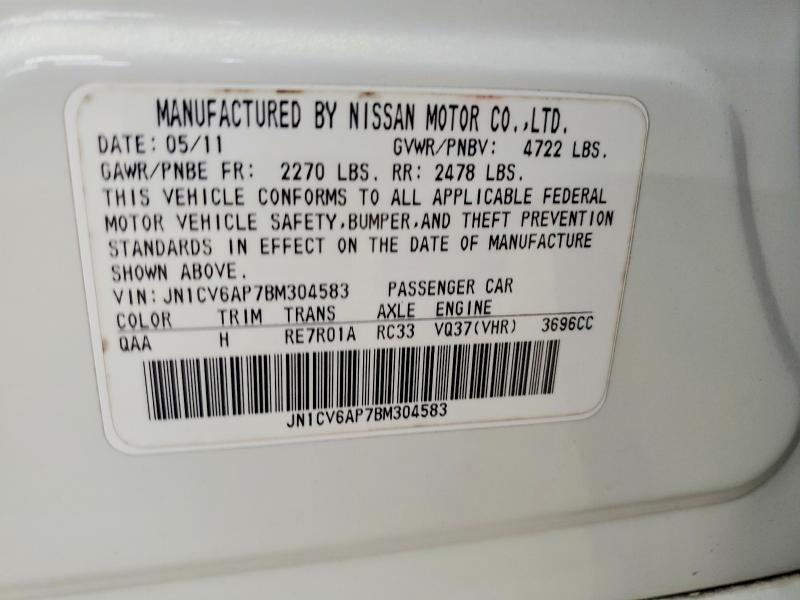 Auction sale of the 2011 Infiniti G37 Sedan, vin: JN1CV6AP7BM304583, lot number: 54370486