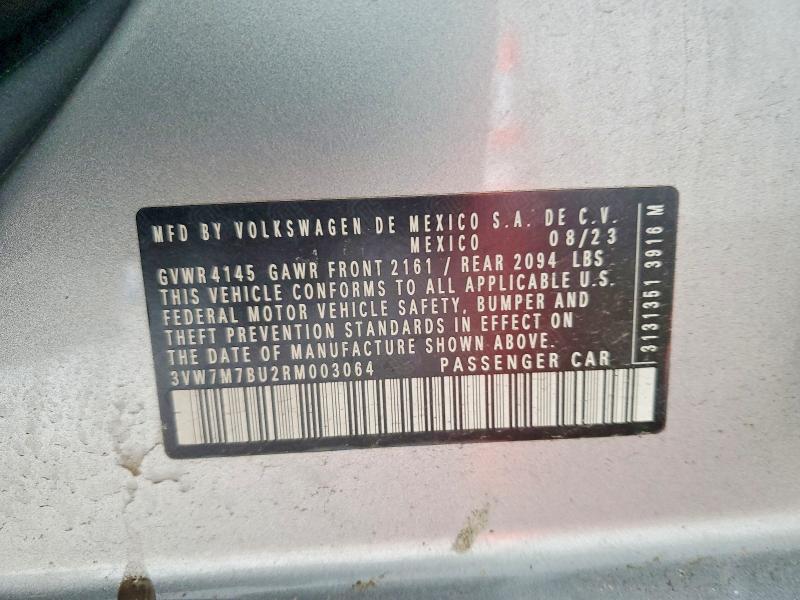 Продажа на аукционе авто 2024 Volkswagen Jetta, vin: 3VW7M7BU2RM003064, номер лота: 54162556