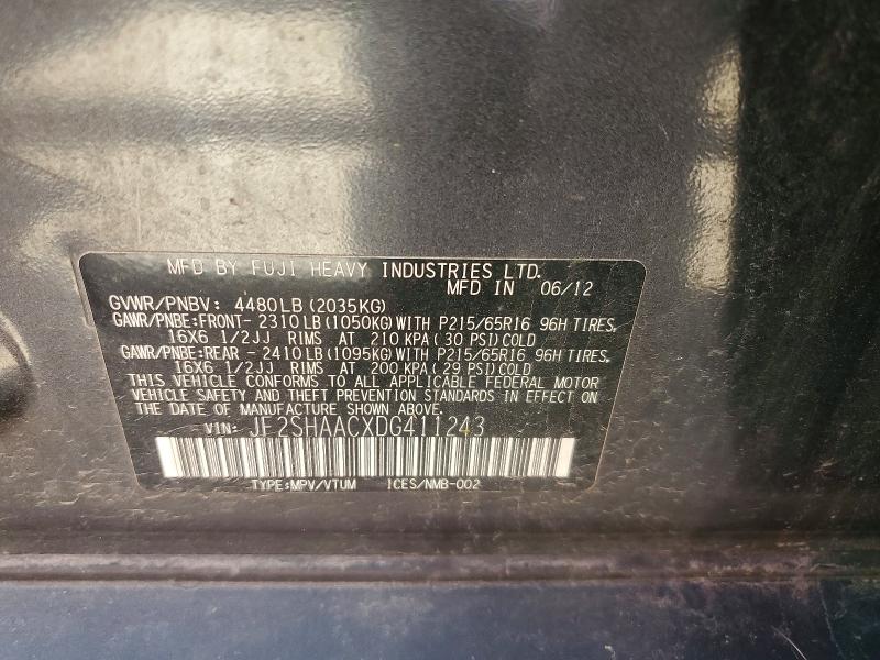 Продажа на аукционе авто 2013 Subaru Forester, vin: JF2SHAACXDG411243, номер лота: 55074406