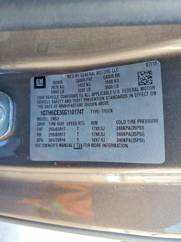Aukcja sprzedaży 2016 Gmc Canyon, vin: 1GTH6CE36G1101747, numer aukcji: 52704836