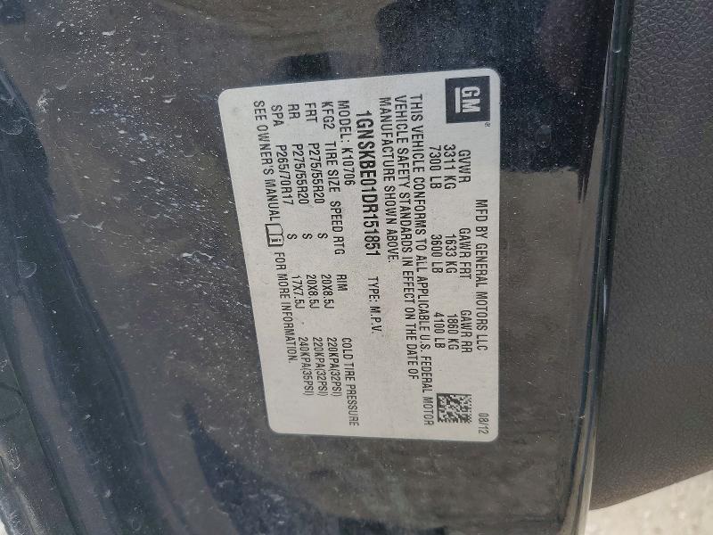 Aukcja sprzedaży 2013 Chevrolet Tahoe, vin: 1GNSKBE01DR151851, numer aukcji: 53008636