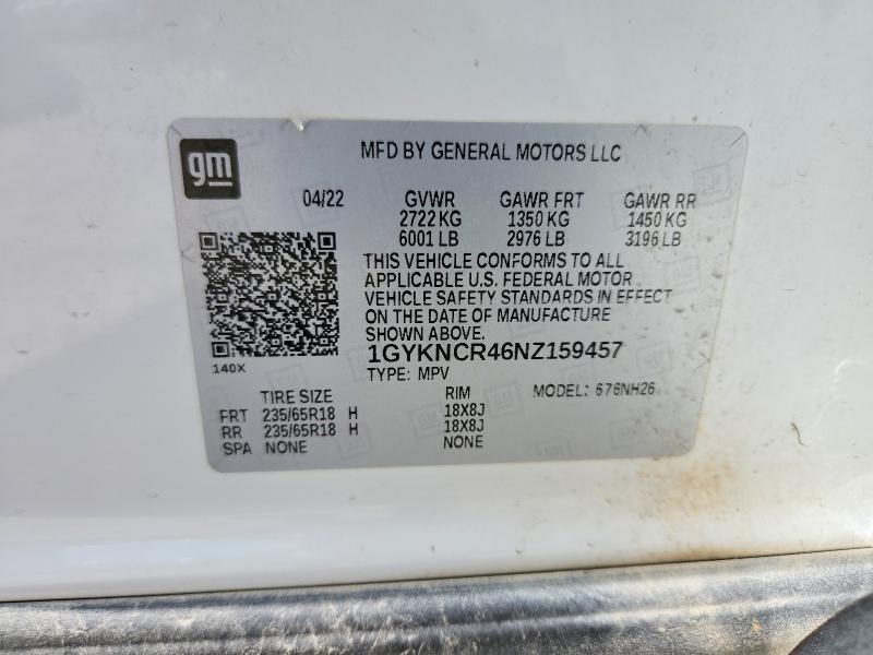 Aukcja sprzedaży 2022 Cadillac Xt5, vin: 1GYKNCR46NZ159457, numer aukcji: 54959746