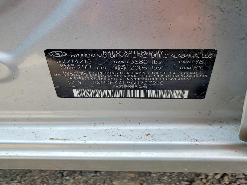 Продаж на аукціоні авто 2016 Hyundai Elantra, vin: 5NPDH4AE5GH727210, номер лоту: 54591216