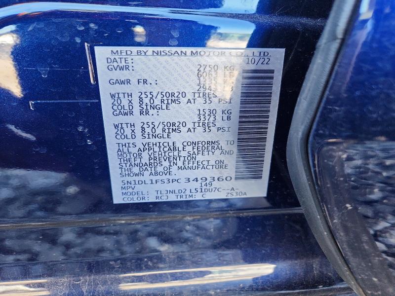 Продажа на аукционе авто 2023 Infiniti Qx60, vin: 5N1DL1FS3PC349360, номер лота: 54980046