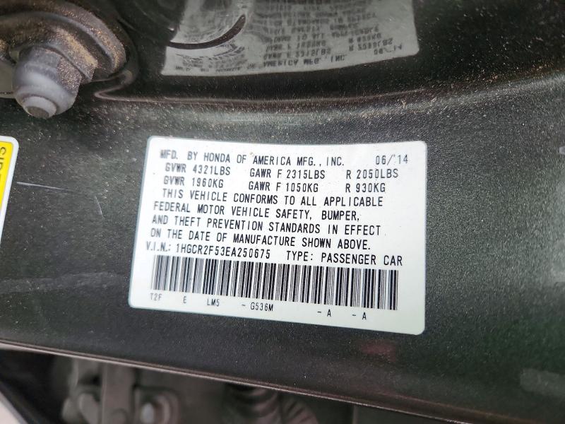 Продаж на аукціоні авто 2014 Honda Accord, vin: 1HGCR2F53EA250675, номер лоту: 53565386