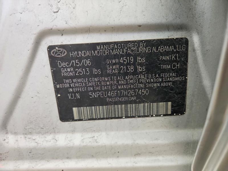 Продаж на аукціоні авто 2007 Hyundai Sonata, vin: 5NPEU46F17H267450, номер лоту: 52972146