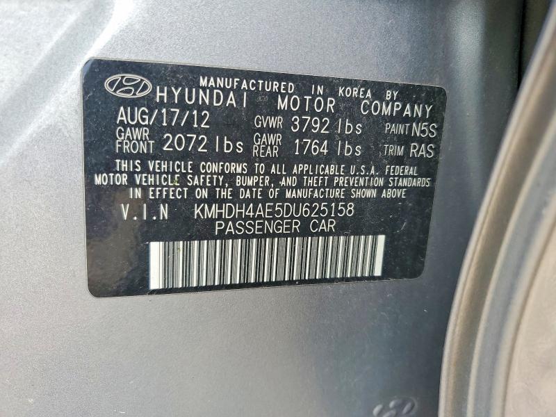 Aukcja sprzedaży 2013 Hyundai Elantra, vin: KMHDH4AE5DU625158, numer aukcji: 52446026