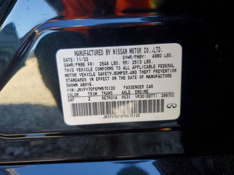 Продаж на аукціоні авто 2023 Infiniti Q50, vin: JN1FV7DP6PM570120, номер лоту: 54096546