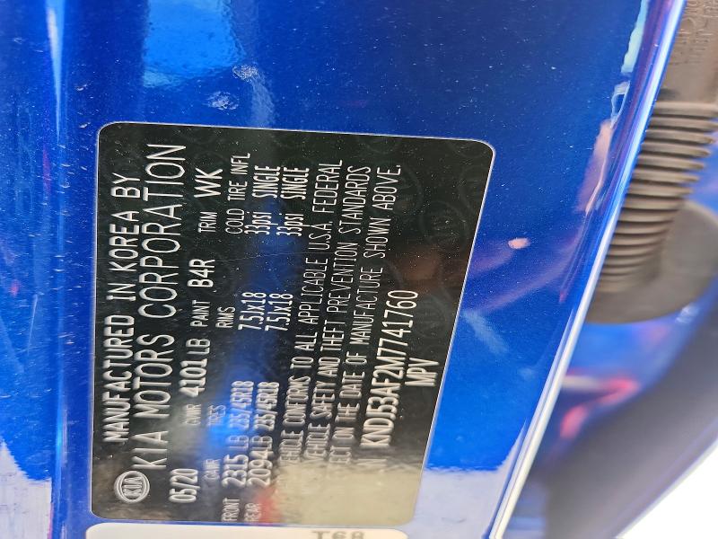 55094916 :رقم المزاد ، KNDJ53AF2M7741760 vin ، 2021 Kia Soul مزاد بيع