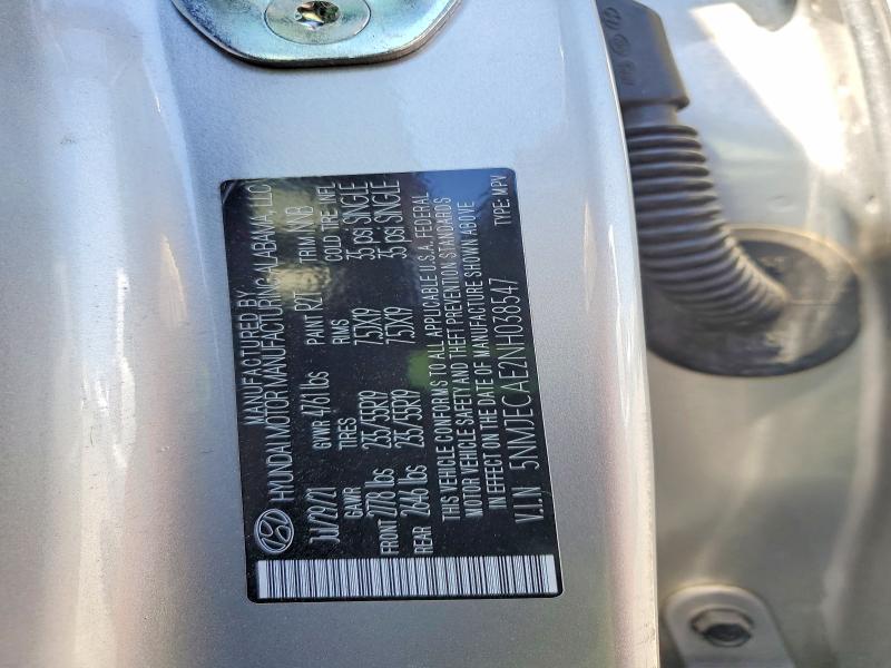 2022 Hyundai Tucson მანქანა იყიდება აუქციონზე, vin: 5NMJECAE2NH038547, აუქციონის ნომერი: 53610926