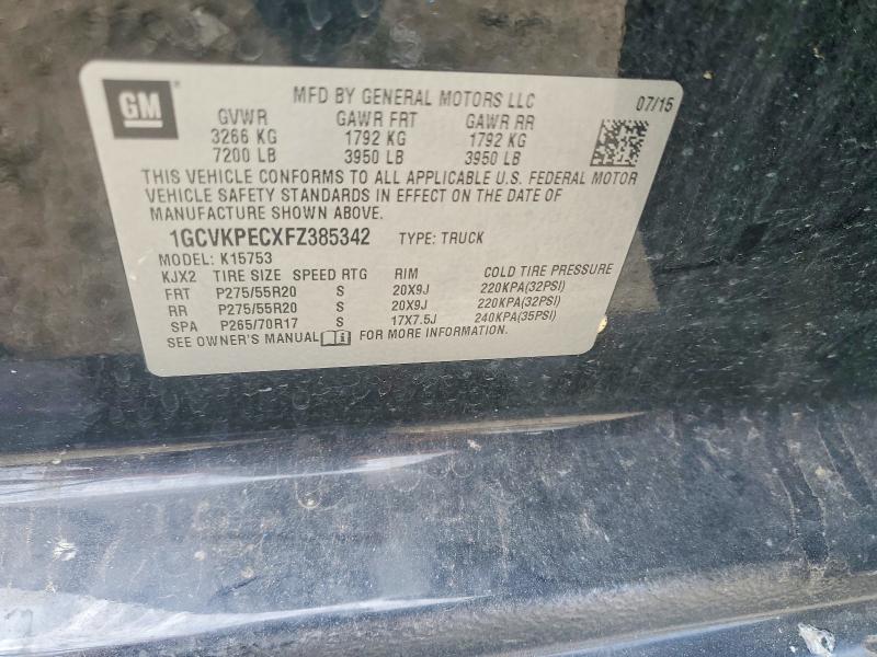2015 Chevrolet Silverado მანქანა იყიდება აუქციონზე, vin: 1GCVKPECXFZ385342, აუქციონის ნომერი: 53142596