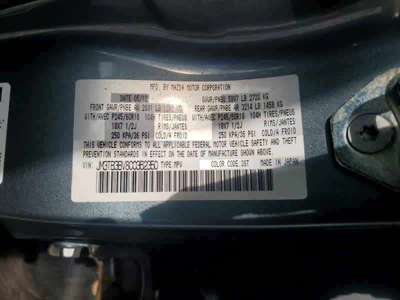 Aukcja sprzedaży 2012 Mazda Cx-9, vin: JM3TB3BV8C0362350, numer aukcji: 51756606