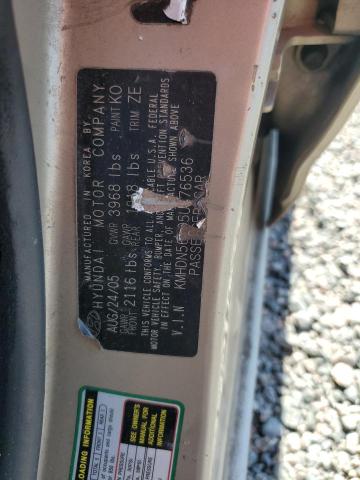 2005 Hyundai Elantra მანქანა იყიდება აუქციონზე, vin: KMHDN56D05U176536, აუქციონის ნომერი: 54660556