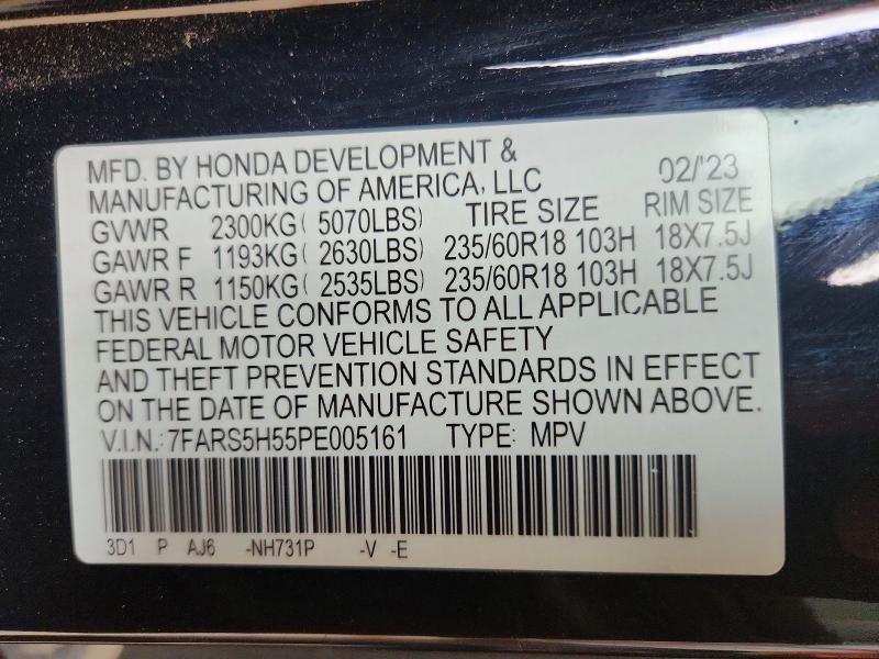 Продажа на аукционе авто 2023 Honda Cr-v, vin: 7FARS5H55PE005161, номер лота: 53839066