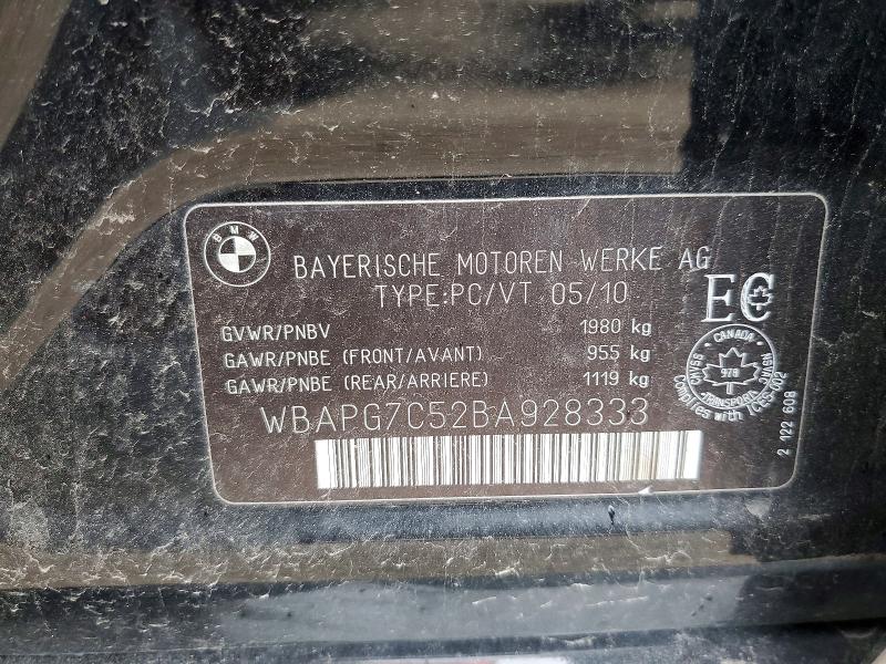52227846 :رقم المزاد ، WBAPG7C52BA928333 vin ، 2011 Bmw 323 مزاد بيع