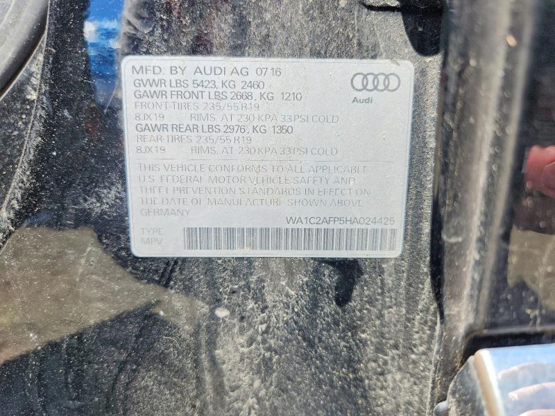 Продаж на аукціоні авто 2017 Audi Q5, vin: WA1C2AFP5HA024425, номер лоту: 53335356