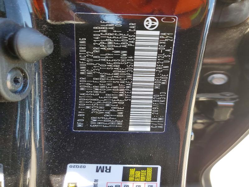 Aukcja sprzedaży 2022 Toyota Corolla, vin: 5YFEPMAE3NP305704, numer aukcji: 51799966