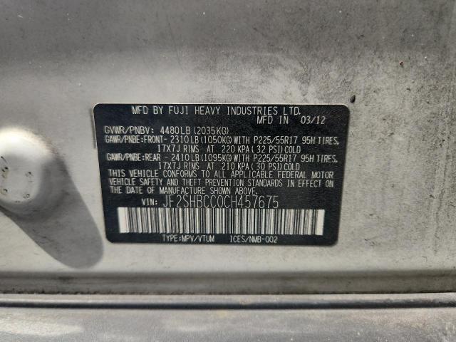 53532726 :رقم المزاد ، JF2SHBCC0CH457675 vin ، 2012 Subaru Forester مزاد بيع