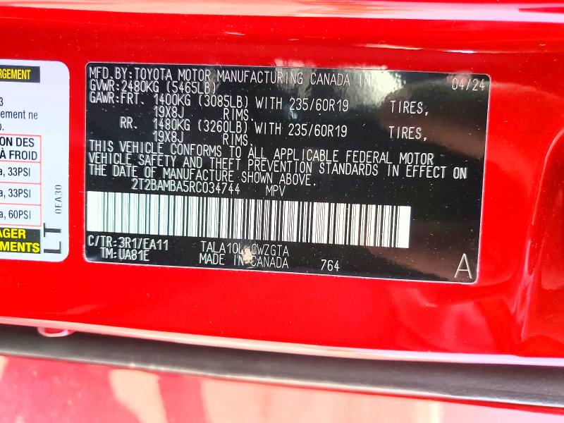 Aukcja sprzedaży 2024 Lexus Rx 350, vin: 2T2BAMBA5RC034744, numer aukcji: 52591506