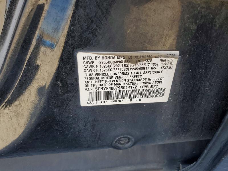 Продажа на аукционе авто 2009 Honda Pilot, vin: 5FNYF48879B014172, номер лота: 52153406