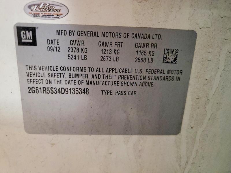 Aukcja sprzedaży 2013 Cadillac Xts Fwd, vin: 2G61R5S34D9135348, numer aukcji: 53512216