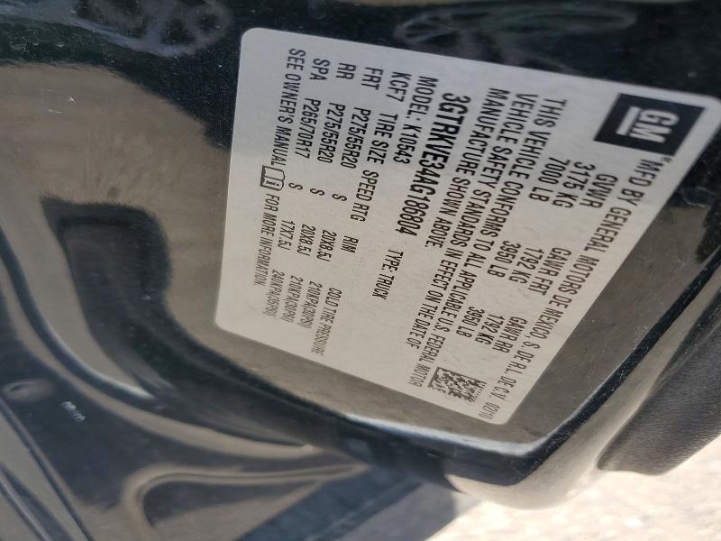 52772316 :رقم المزاد ، 3GTRKVE34AG186804 vin ، 2010 Gmc Sierra مزاد بيع