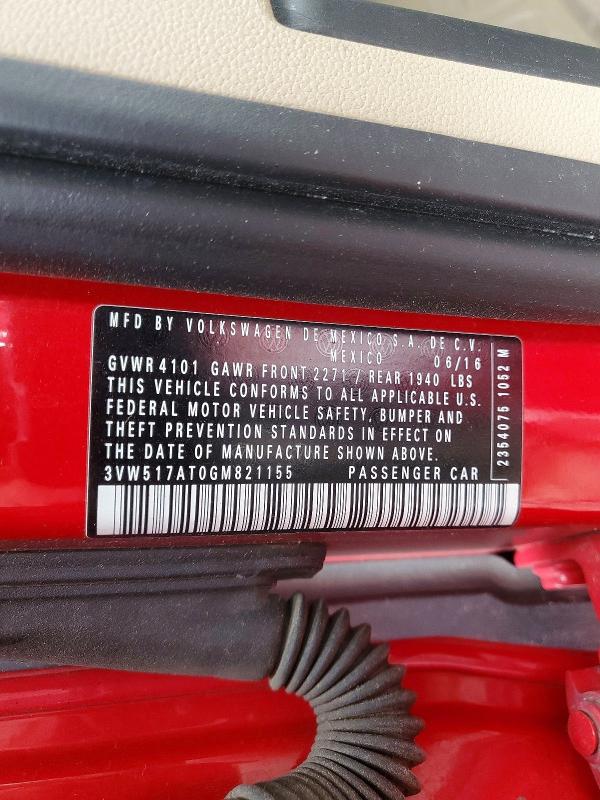 Продажа на аукционе авто 2016 Volkswagen Beetle, vin: 3VW517AT0GM821155, номер лота: 53154796